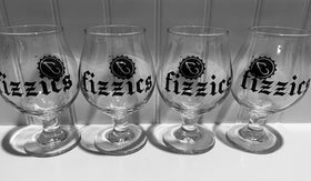 NEW!! Fizzics Craft Beer Glasses (4-PAK). Full Pint (16oz) with Logos Front/Back.