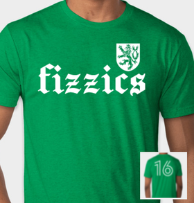 Futballer League T-Shirt. Fizzics Logo + Shield Front / #16 Back